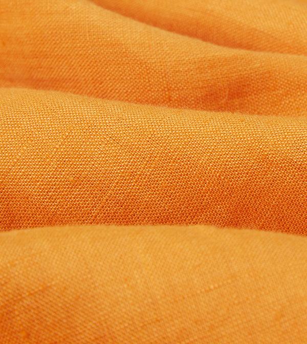 Drake's Yellow Linen Spread Collar Shirt