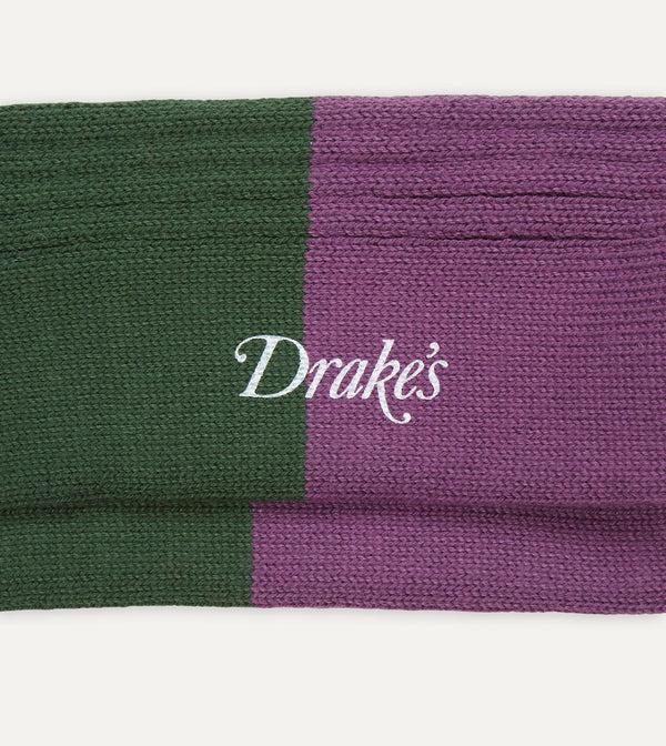 Drake's Yellow Multi Cotton Sports Socks