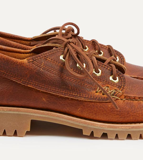 Drake's Yuketen Brown Leather Angler Moc Shoe