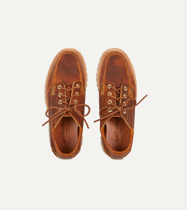 Drake's Yuketen Brown Leather Angler Moc Shoe