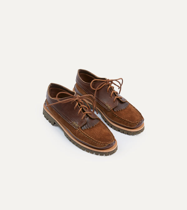 drake's Yuketen Brown Leather Maine Guide Ox Shoe
