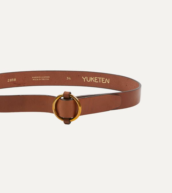 Drake's Yuketen Brown Ring Leather Belt
