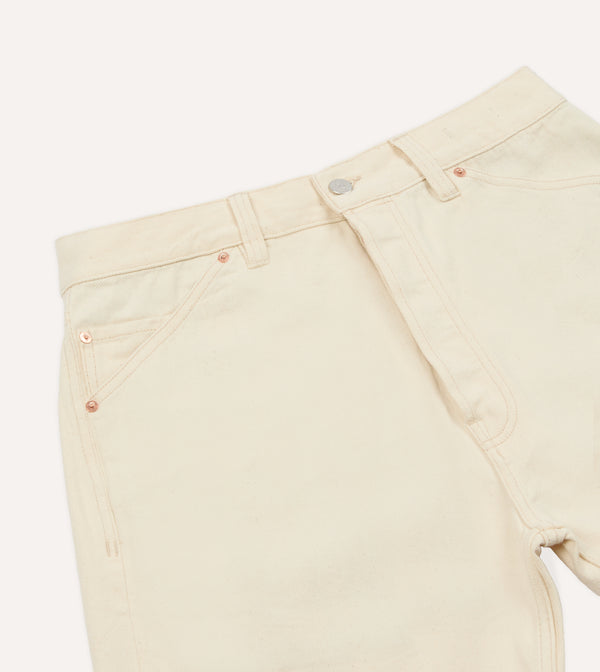 Drake's Ecru 12.7oz Selvedge Denim Five-Pocket Shorts