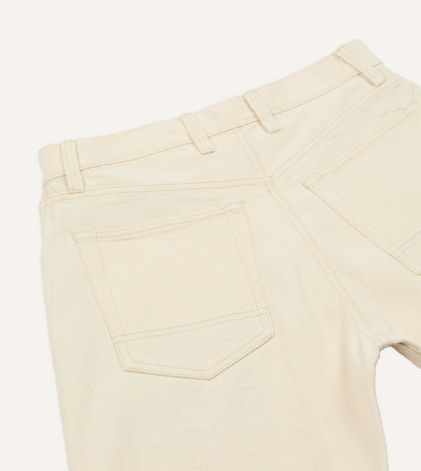 Drake's Ecru 12.7oz Selvedge Denim Five-Pocket Shorts