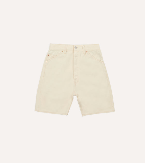 drake's Ecru 12.7oz Selvedge Denim Five-Pocket Shorts
