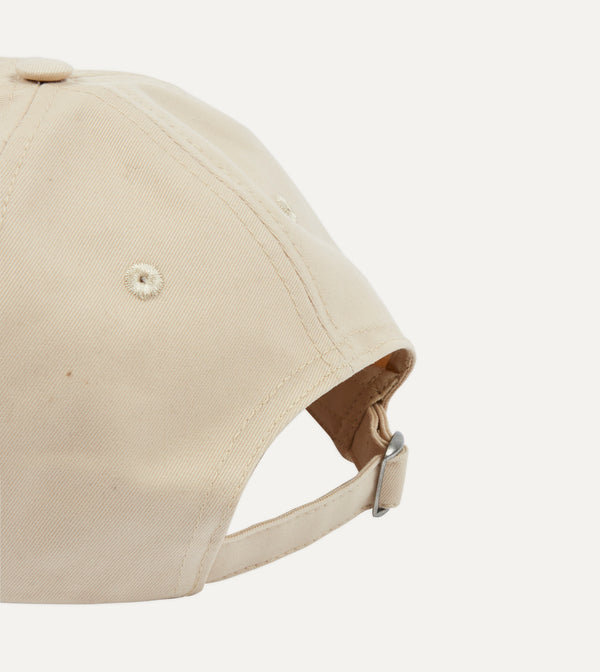 Drake's Ecru Chainstitch 'D' Oysters Cotton Twill Baseball Cap