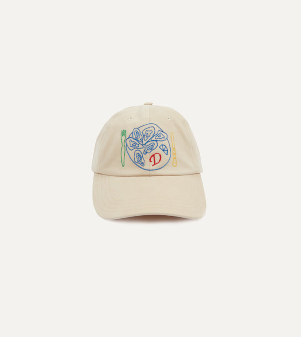 drake's Ecru Chainstitch 'D' Oysters Cotton Twill Baseball Cap