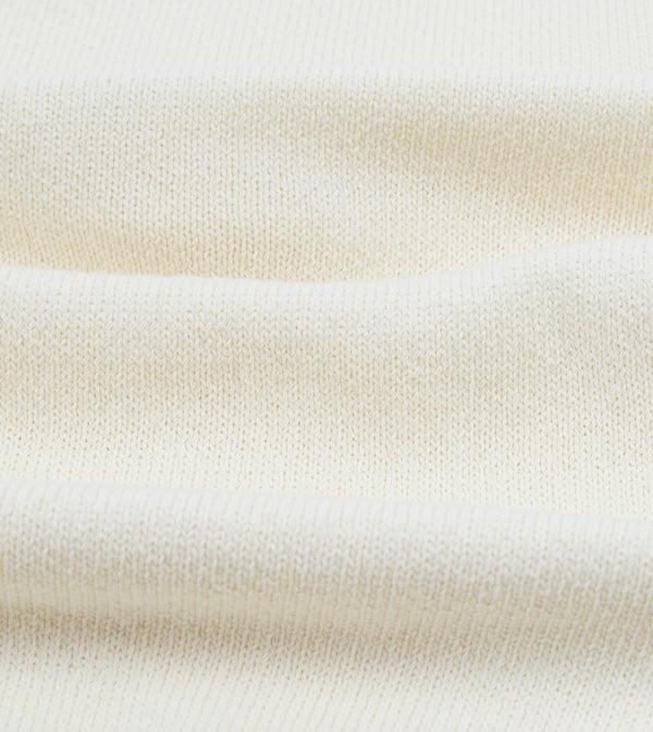 Drake's Ecru Knitted Crepe Cotton Short-Sleeve Polo Shirt