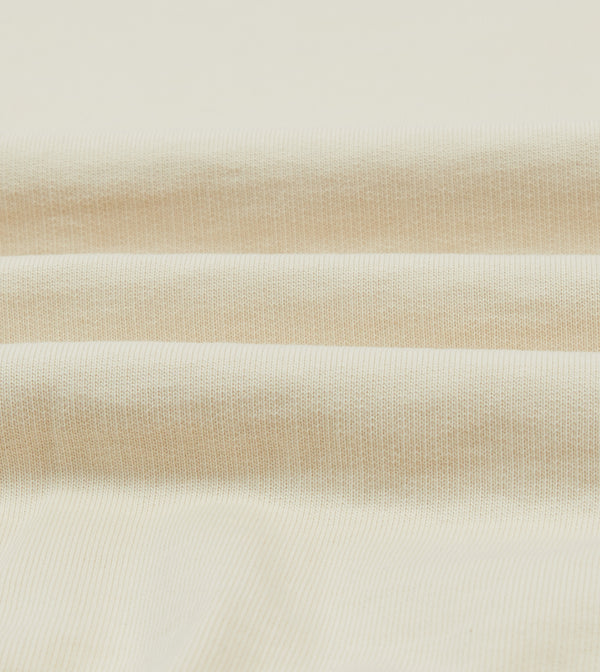 Drake's Ecru Navy And Yellow Striped Rib Cotton Jersey Sweatshirt