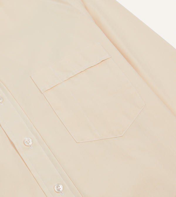 Drake's Ecru Pinpoint Oxford Cotton Cloth Button-Down Shirt