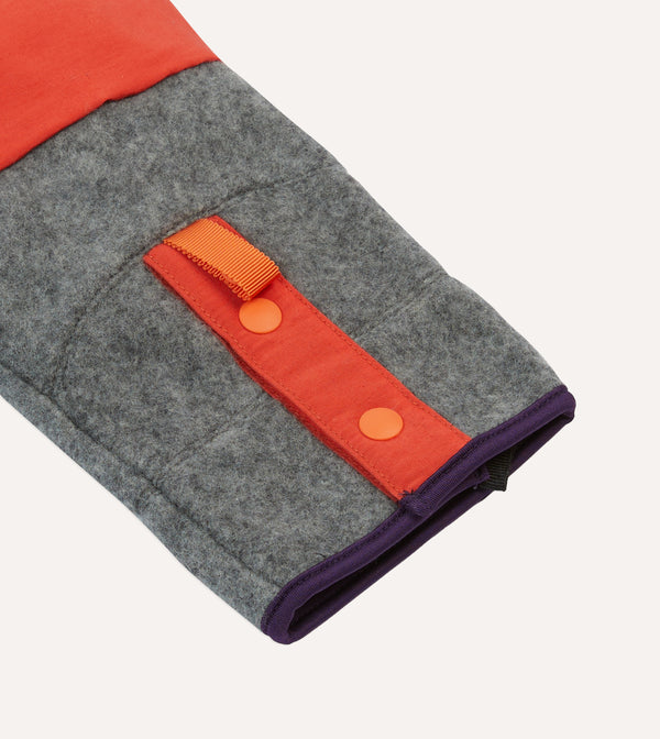 Drake's Elmer Grey And Orange Eco Cover Fleece Mitten