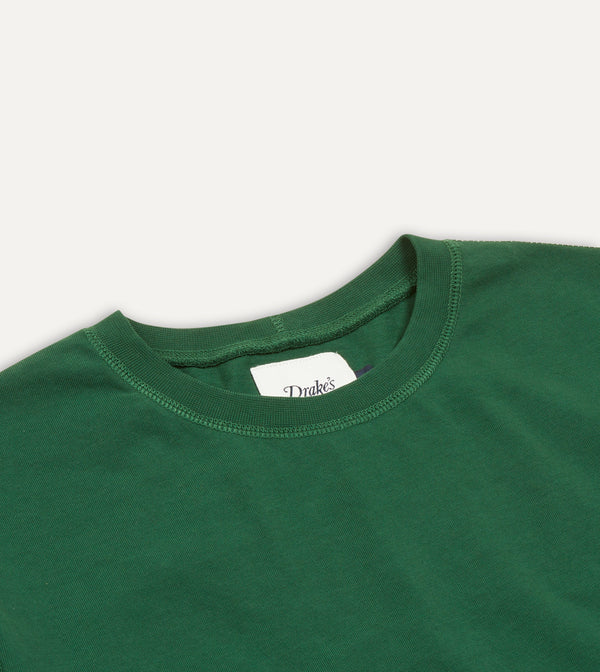 Drake's Forest Green Cotton Crew Neck Hiking T-Shirt