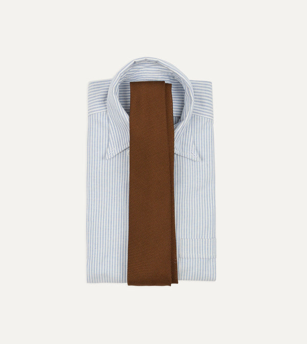 Drake's Gold Fine Woven Grenadine Silk Hand Rolled Tie