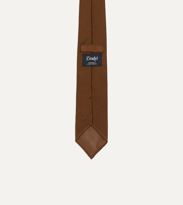 Drake's Gold Fine Woven Grenadine Silk Hand Rolled Tie
