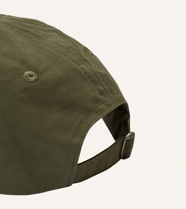 Drake's Green Chainstitch 'D' Cotton Twill Baseball Cap