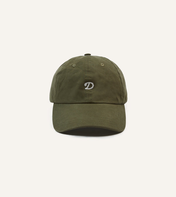 drake's Green Chainstitch 'D' Cotton Twill Baseball Cap