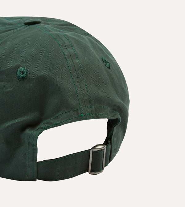 Drake's Green Chainstitch 'D' Waxed Herringbone Cotton Baseball Cap