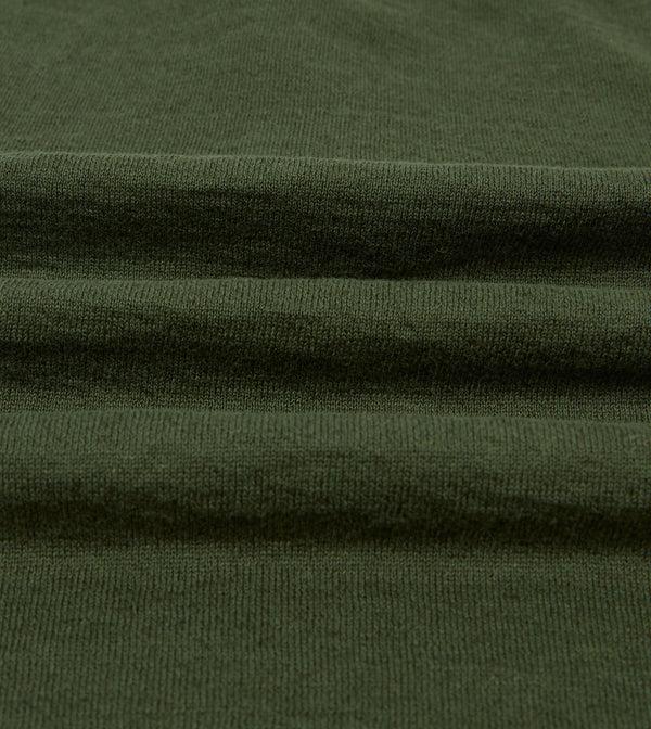 Drake's Green Linen-Cotton Knitted Long-Sleeve Polo Shirt