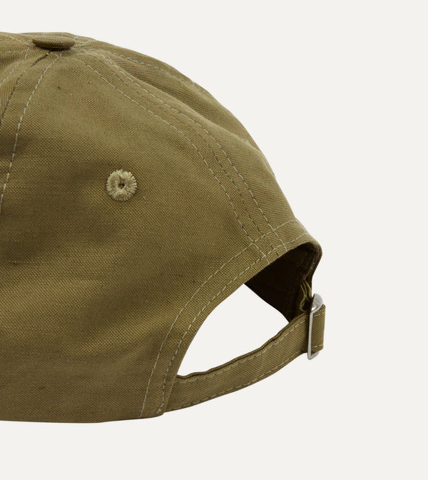 Drake's Green Pigeon Appliqué Emblem Cotton-Linen Baseball Cap