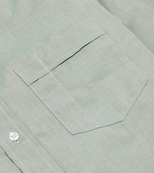 Drake's Green Pinpoint Oxford Cotton Cloth Button-Down Shirt