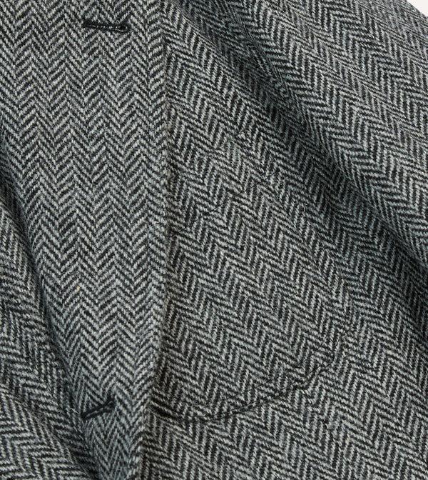Drake's Grey Herringbone Harris Tweed Games Blazer Mk. VII