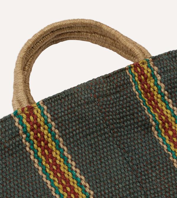 Drake's Grey Maison Bengal Extra Large Jute Poresh Tote Bag