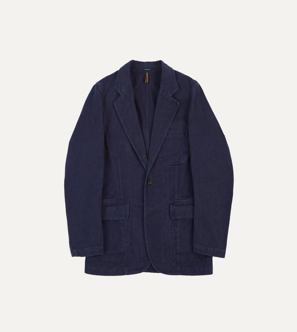 drake's Indigo Heavy Cotton Twill Games Blazer Mk. I