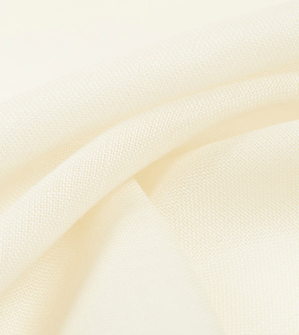 Drake's Ivory And Blue Shoestring Border Silk Pocket Square