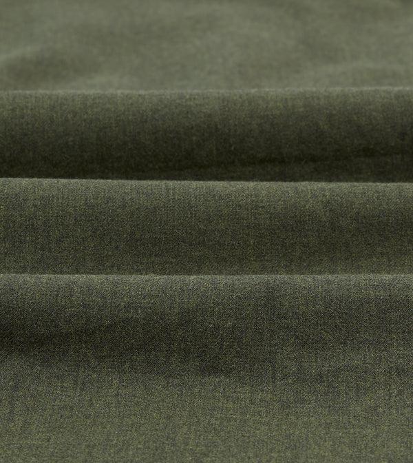 Drake's Khaki Green Cotton Flannel Two-Pocket Work Shirt