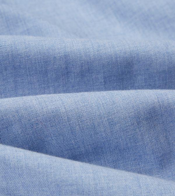 Drake's Light Blue Brushed Cotton Button-Down Shirt