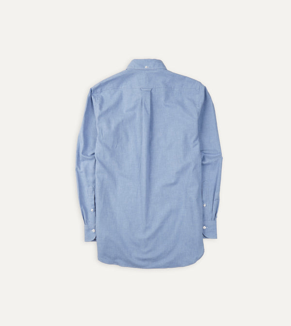 Drake's Light Blue Brushed Cotton Button-Down Shirt