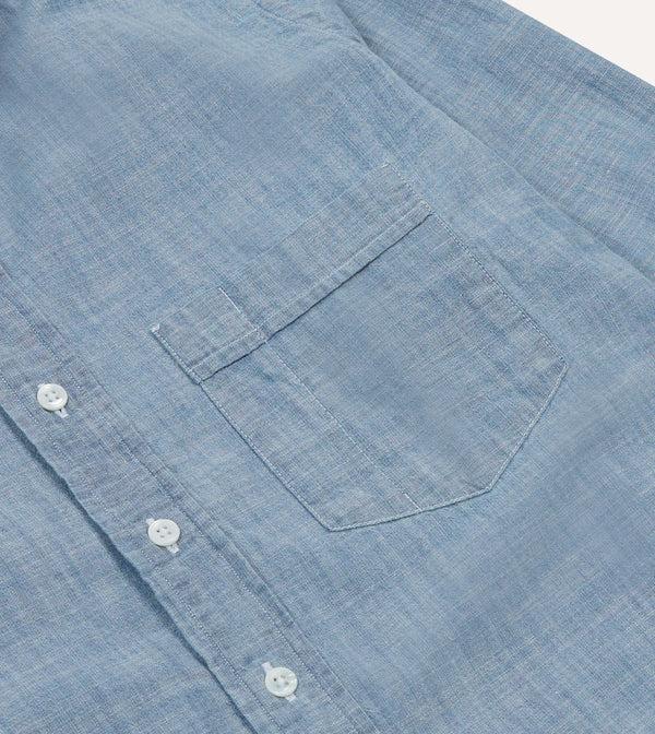 Drake's Light Blue Cotton Chambray Button-Down Shirt
