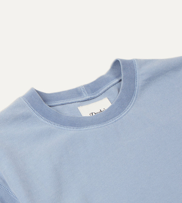 Drake's Light Indigo Cotton Crew Neck Hiking T-Shirt