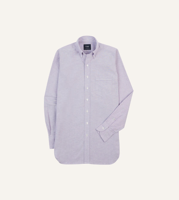 drake's Lilac Cotton Oxford Cloth Button-Down Shirt