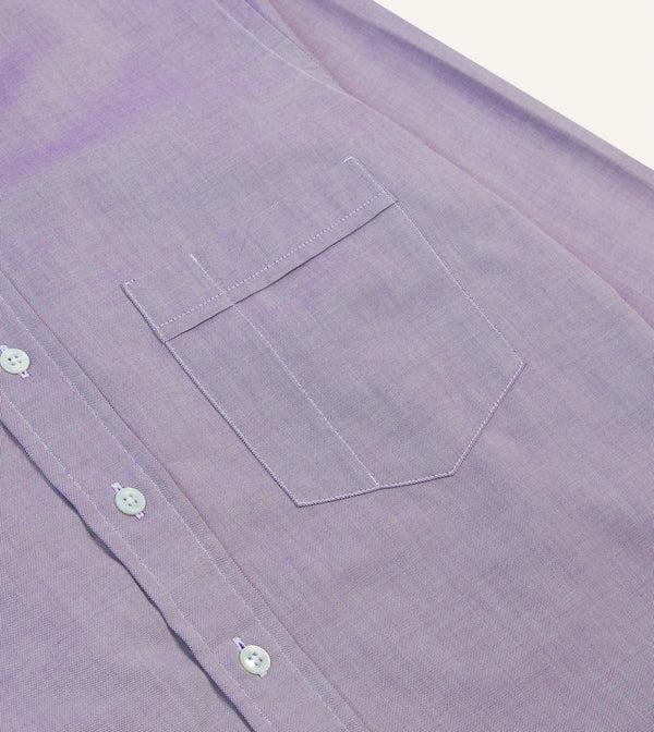 Drake's Lilac Pinpoint Oxford Cotton Cloth Button-Down Shirt