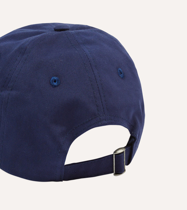 Drake's Navy Chainstitch 'D' Cotton Twill Baseball Cap