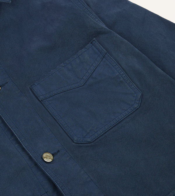 Drake's Navy Cotton Duck Canvas Five-Pocket Chore Jacket