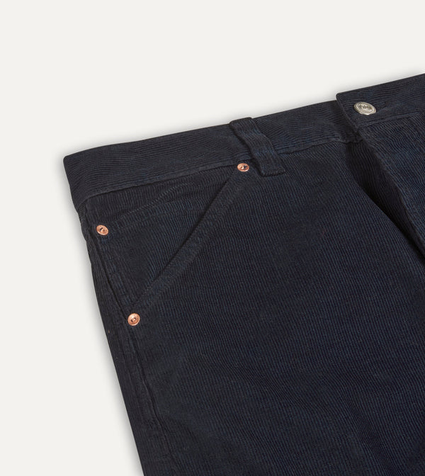 Drake's Navy Japanese Selvedge Needlecord Five-Pocket Trousers