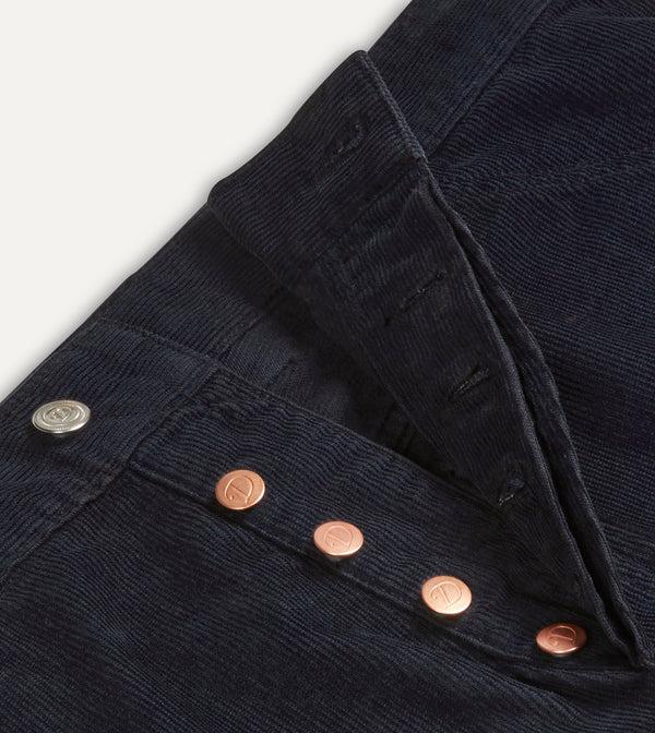 Drake's Navy Japanese Selvedge Needlecord Five-Pocket Trousers