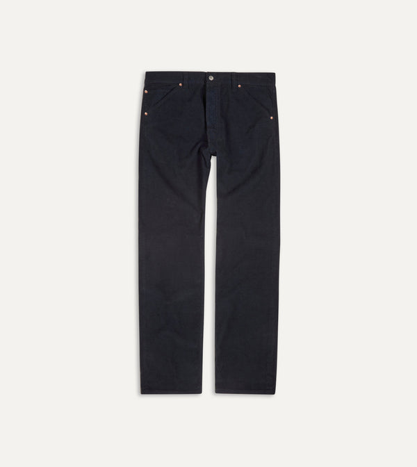 drake's Navy Japanese Selvedge Needlecord Five-Pocket Trousers