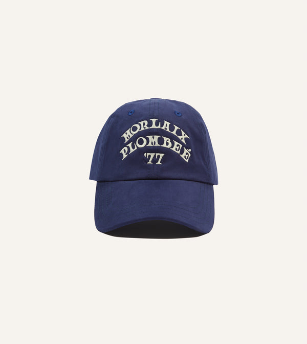 drake's Navy Morlaix Plombeé '77 Cotton Twill Baseball Cap