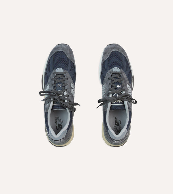 Drake's New Balance Dark Gull Grey Made In UK 991v2 Trainers