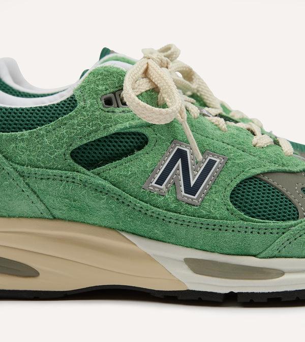 Drake's New Balance Green 'Grounded Pastels' Made In UK 991v2 Trainers