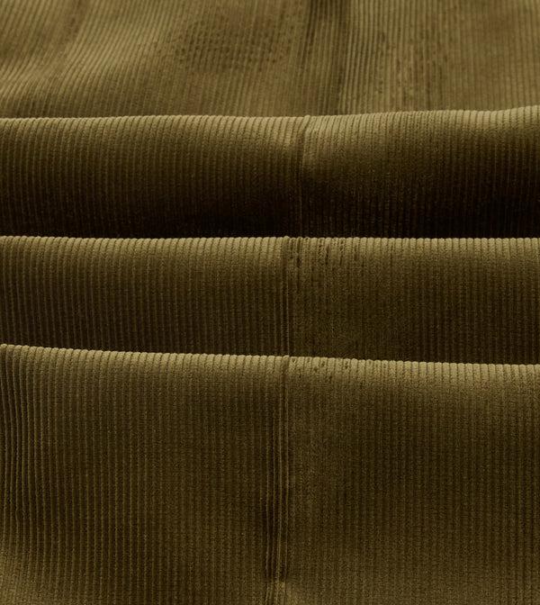Drake's Olive Mid-Wale Corduroy Single Pleat Trouser