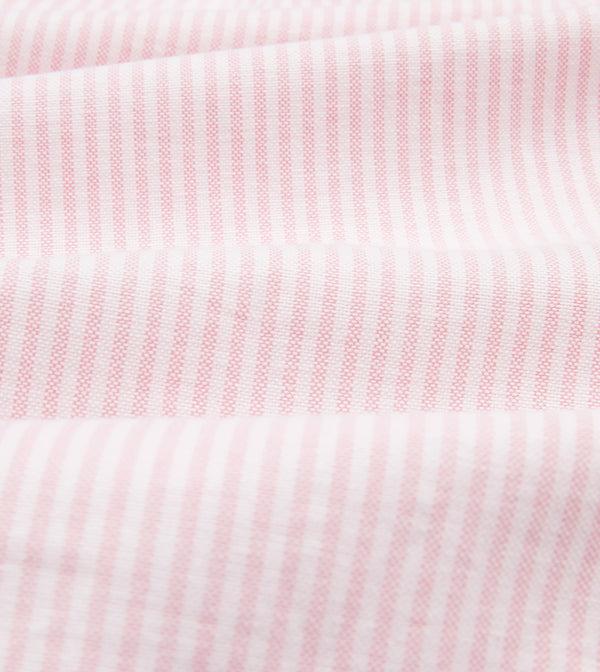 Drake's Pale Pink Ticking Stripe Cotton Oxford Cloth Button-Down Shirt