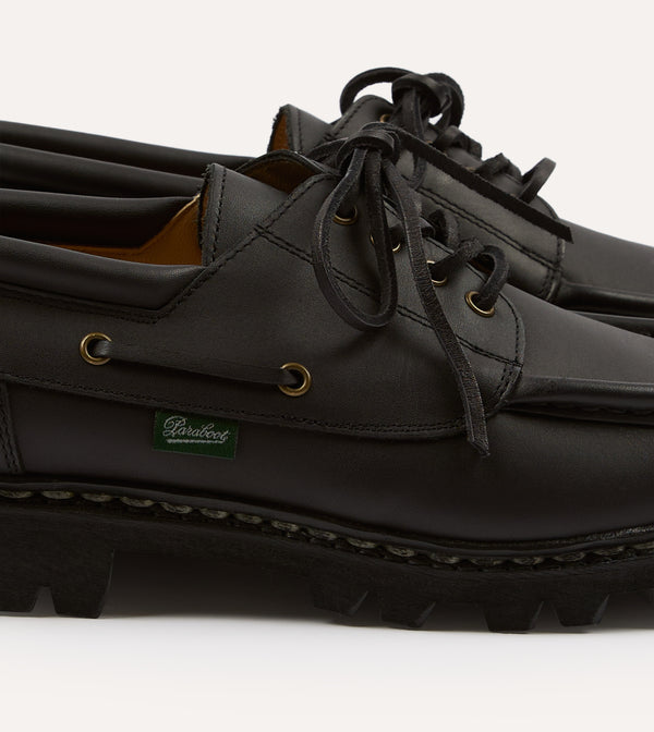 Drake's Paraboot Chimey Noir Calf Leather Derby Shoe