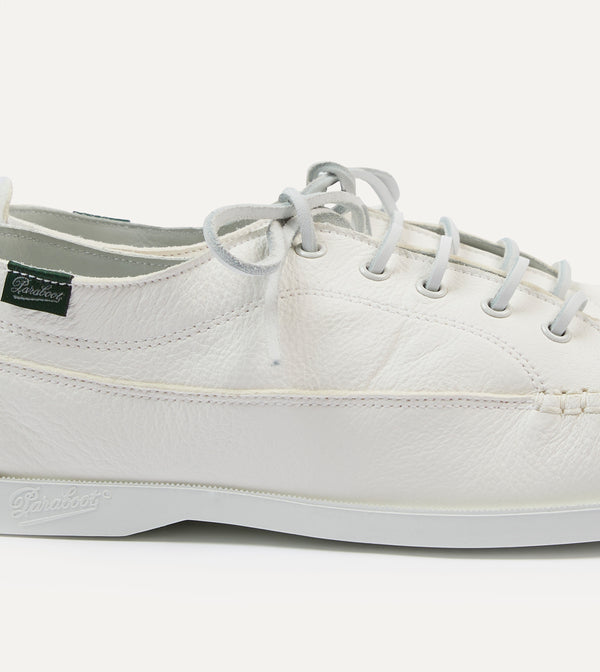 Drake's Paraboot Malibu Blanc Deer Leather Boat Shoe