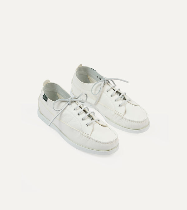 drake's Paraboot Malibu Blanc Deer Leather Boat Shoe