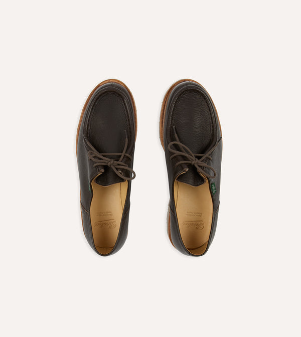 Drake's Paraboot Michael Marron Deer Leather Derby Shoe