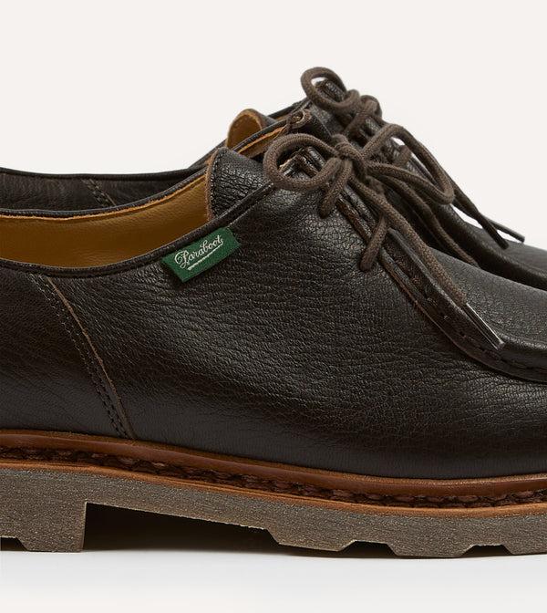 Drake's Paraboot Michael Marron Deer Leather Derby Shoe